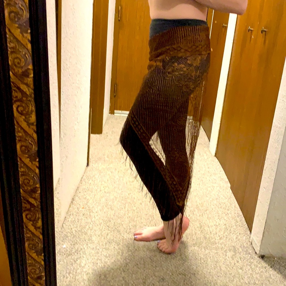Chocolate Brown Crocheted Hip Scarf